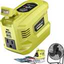 Real 200W Portable Power Inverter Compatible with Ryobi 18V, LIVOWALNY Outdoor Generato Battery Converter 2 USB & AC Battery Powered Outlet, DC 18V to AC 110V-120V Power Station (Tool Only)