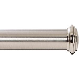 Ivilon Window Curtain Rod Decorative End Cap Design, 1 Inch Rod, 48 to 86 Inch. Brushed Nickel