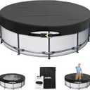 15FT Winter Round Pool Cover with Ratchet Strap Tightener | Easy Installation Pool Covers for Above Ground Pools | Solar Hot Tub Cover Ideal for Hydrophilic and Dustproof for Backyard