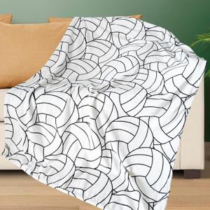 Volleyball Blanket Volleyball Gifts Girls Teens Boys Coach Team Gifts Senior Night Birthday Christmas Gifts Bedroom Stuff(Light Black and White, 40x50 inch)