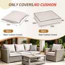 24X24 Inch Patio Cushion Covers Replacement, Water Resistant UV Resistant Polyester Outdoor Chair Patio Furniture Cushion Covers with Adjustable Straps, Hidden Zipper & Piped Edges,Cream black piping