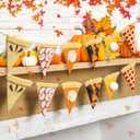 Pack of 5ft Fall Decoration Felt Pumpkin Pie Garland Banner Thanksgiving Banner Pie Slices Bunting for Mantel Harvest Home Wall Birthday Party