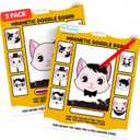 ArtCreativity Cat Magnetic Doodle Face - 2 Pack - Vintage Retro Toys, Travel Toys for Kids, Magnet Drawing Doodle Board for Kids - Magnetic Toys Game, Travel Essentials Games for Ages 3+