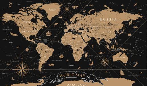 Gaming Mouse Pad for Desk, Vintage World Map Office Large Desk Mat, 31.5x11.8Inch Long Computer Keyboard Mousepad with Non-Slip Base and Stitched Edge, Gifts for Him