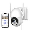 ZHIXIAOYI 2K Security Cameras Outdoor Wired, 5G/2.4G WiFi Cameras with Color Night Vision, PIR Motion Detection, Two-Way Voice, 360° View Pan/Tilt for Outdoor Area, Parking Lot, Home Security White
