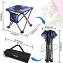 Roptat Pack of 2 Camping Stool, Portable Folding Compact Lightweight Stool Seat for Camping Fishing Hiking Gardening Outdoor Walking Backpacking Travelling and Beach with Carry Bag (Dark Galaxy)
