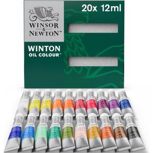Winsor & Newton Winton Oil Color Paint Set, 20 x 12ml (0.4-oz) Tubes