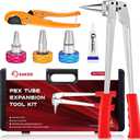 Saker PEX Tube Expansion Tool Kit | PEX-A Expansion Tool with 1/2'', 3/4'',1'' Expansion Heads | Mannual Expander Tool Kit SD-F1960 Standard PEX Coupling