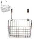 Spectrum Hanging Baskets for Organizing (Medium, Bronze) - Grid Over the Cabinet Wire Basket for Kitchen or Bathroom - Door Hanging Storage Organizer for Cleaning Supplies, Washcloths, & Hand Towels