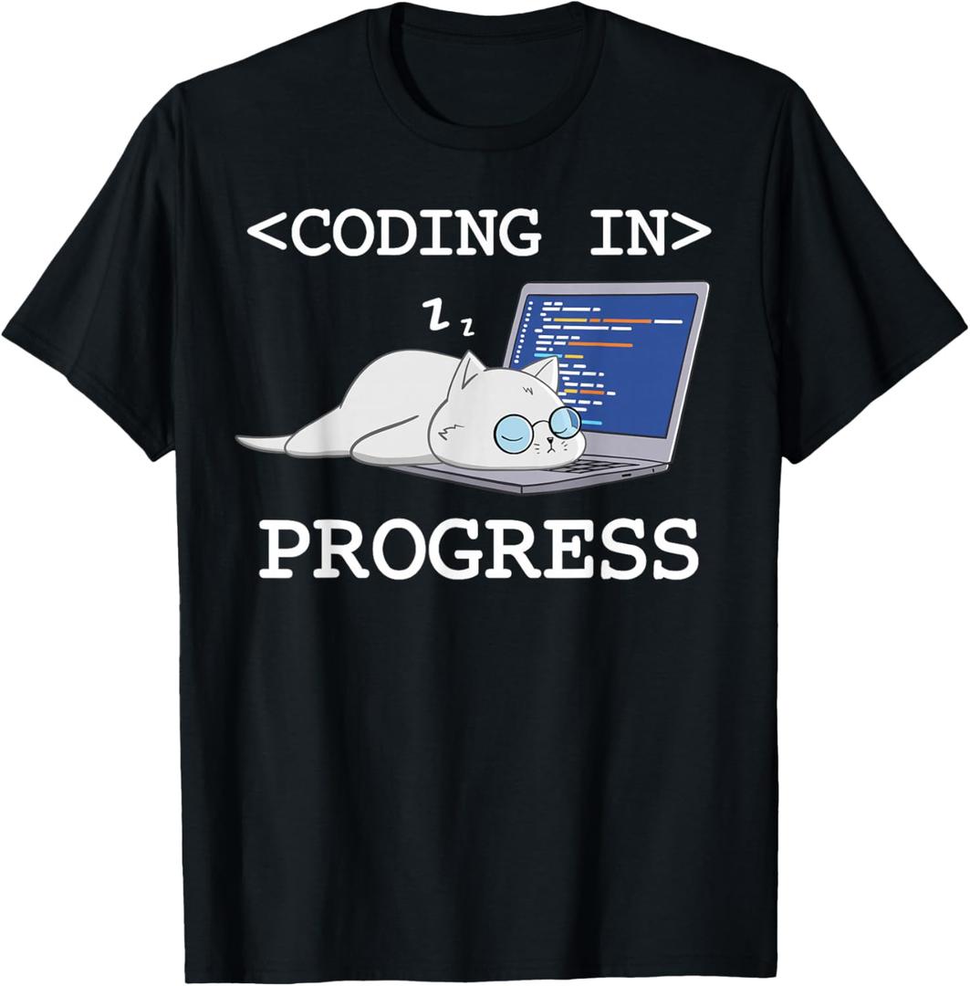Funny Programming Cat Coding Coder Programmer Developer Men Women Girls Kids T-Shirt, Small