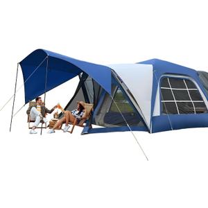 H&ZT 2in1 6-Person Huge SUV Tent Car Tailgate Tent with Porch, 10' x 10' Tent Attachment to SUV Car with 6' x 7' Screen Room Vestibule Awning Porch