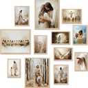 TwoDays Jesus Christian Wall Art - Religious Artwork for Home Decor, Christ God Scripture Poster, Bible Verses Story Painting for Prayer Room (Multi Sizes, Set of 12, 8"x10" Largest, UNFRAMED)