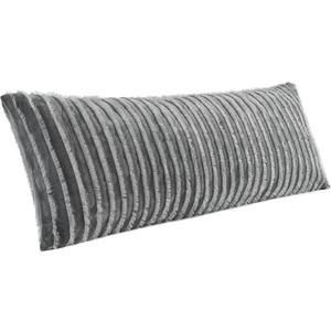 BEDELITE Body Pillow Cover with Zipper Closure, Decorative Boho Fleece Pillowcase 20 x 54 Inches, Luxury Fluffy Plush Long Body Pillow Pillowcase for All Seasons(Gray-Boho)