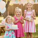 PATPAT Multipack Girl Toddler Dresses Sleeveless Flamingo Striped Toddler Casual Dresses, 3-4 Y