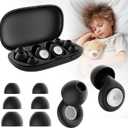 56dB Noise Canceling Earplgs for Sleeping, Pro Sleep Ear Plugs for Side Sleepers, Comfortable & Reusable, Block Snoring, Noise Reduction, Includes 3 Pairs (S/M/L) Black