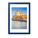 wyooxoo 11x17 Picture Frame Dark blue Solid Wood Photo Frames Display Pictures 8x12 with Mat or 11x17 Without Mat Colorful Frame For Tabletop Display or Wall