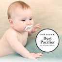 Nanobebe Baby Pacifiers 0-3 Month - Orthodontic, Curves Comfortably with Face Contour, Award Winning for Breastfeeding Babies, 100% Silicone, Baby Registry Gift 4pk, Sage/White