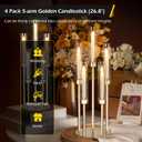 Gold Candelabra Centerpiece 4 Set 26.8'' Tall Candle Holder Centerpiece for Tables, 5 Arms Candlestick Holders with Acrylic Lampshade, Gold Candelabra Floor Stands for Wedding Party Home