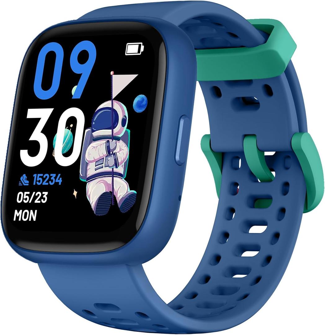 Smart Watch for Kids with Find My, 1.83" Fitness Tracker Watch No APP No Phone Needed, Pedometer, Heart Rate, Sleep Monitor, IP68, Puzzle Games for Girls Boys Teens 5-16, Gift, Blue