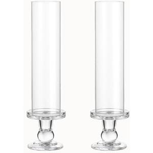 Hurricane Candle Holder Glass Taper Hurricane Clear Tall Candlestick Candles Holders Table Centerpiece Wedding Party Dining Event Home Decor (2)
