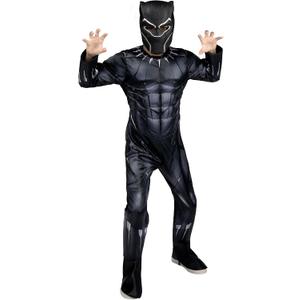 MARVEL Boys Deluxe Black Panther Costume, Kids Superhero Halloween Costume, Child - Officially Licensed (Black), L (12-14)