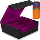 1800+ Trading Card Storage Box, Magnetic Closure Toploaders Storage Box Hold 600+ 35PT 3"x4" Standard Toploaders, PU Leather Card Deck Boxes Fit for MTG,Sport Cards,Game Cards