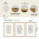 YWJKWLGS Neutral Botanical Prints Framed Wall Art Decor 16x24 Inch Set of 3 Boho Plant pictures Sign minimalist Vintage for Bedroom Office bathroom Wall Hanging (Wood)