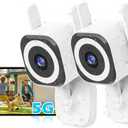5G Outdoor/Indoor Security Camera,1080P Baby Monitor Cameras for Bedroom/Elder/Dog/Pet Camera,IP66 Waterproof,Night Vision, Motion Detection, Alarm Siren, Two-Way Talk, SD/Cloud -2Pack
