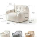 Adult Bean Bag Chair with armrests; Extra-Large Memory Foam Bean Bag Sofa Chair with backrest Support; Giant Reading Chair Suitable for bedrooms, Living Rooms, and Dorm Rooms (Beige)