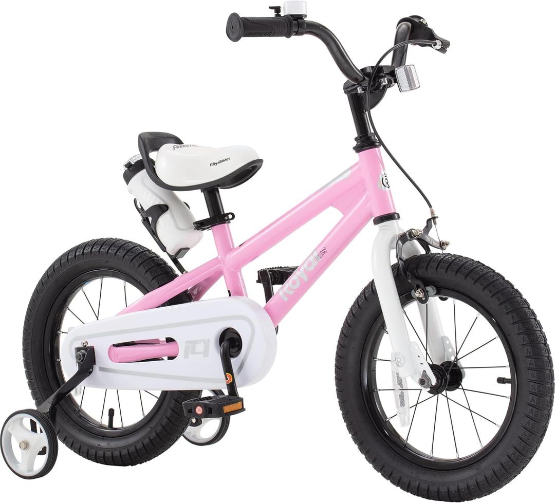 RoyalBaby Kids Bike EZ Freestyle Training Free Balance to Pedal Easy Learning Bicycle, 12-18 Inch for Toddlers to Big Kids (Pink)