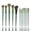 Makeup Brushes,Makeup Brushes Set,13 PCS Make Up Brushes for Foundation Eyebrow Concealer Eye Shadows Powder,Makeup Brush Kits for Travel and Daily Makeup Use (Green)