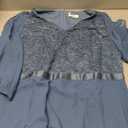 Wedtrend Women's Bridesmaid Dresses, 3/ 4 Sleeve Floral Lace Chiffon Wedding Dress WT0317 Grey Blue, XL