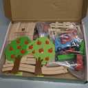 Lehoo Castle Wooden Train Set for Toddlers 2-4 - Wooden Train Track Set for Kids, Farm Animal Train Toys for 3 4 5 6 Year Old Boy Girl Birthday Gifts