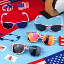 18 Pairs American Flag Sunglasses, 4th of July Accessories Parade Eyewear Patriotic Party Favor Supplies for Women Men Teens Kids Independence Day Memorial Day National Holiday Red White Blue Decor