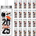 Vesici 24 Pcs Graduation Plastic Cups with Lid and Straws 13.5 oz 2025 Graduate Tumblers Graduation Gifts Drinking Cups with Decorative Bows for Class of 2025 Party Favors Decorations(Orange)