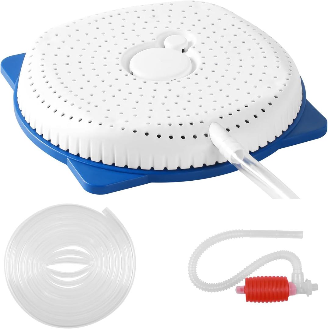 Pool Cover Pump Siphon, Automatic Above Ground Pool Water Pump, White, Round, Plastic, Siphon Mechanism, Effortless Pool Drainage