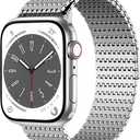 Magnetic Mesh Loop Band Compatible with Apple Watch Band 49mm 46mm 45mm 44mm 42mm 40mm 41mm 38mm Men Women, Stainless Steel Adjustable Metal Strap for iWatch Series 10 9 8 7 6 5 4 3 2 1 Ultra SE