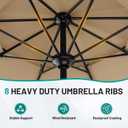 AreShark 11ft 2 Tiers Patio Umbrella - Outdoor Umbrella Waterproof UV Protection, Market Table Umbrella w/ 8 Sturdy Ribs&Crank for Pool, Porch, Garden(Beige)