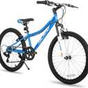 Hiland 20 24 Inch Mountain Bike for Kids Age 5 + Year Old, Front Suspension Fork Kids' Bicycles for Boys Girls Multiple Colors (Blue)