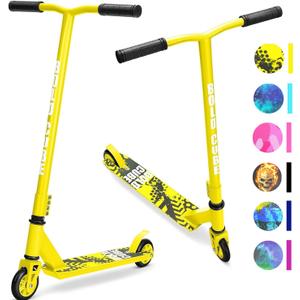 Stunt Scooter for Kids Ages 6-12 8-12 Years | Freestyle Pro 360 | Aluminium Deck | ABEC 7 | Micro Crystalized Deck (Yellow)