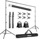 EMART 10x10FT Backdrop Stand, Photo Studio Back Drop Adjustable Stand with 6 Backdrop Clamps,2 Sandbags and Carry Bag,Heavy Duty Background Support System Kit for Photography,Parties,Wedding,Video