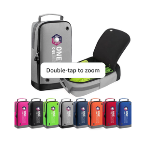 brooman Youth Adult Soccer Shoe Bag Sport Gear Waterproof Zippered Shoe Storage Organizer for Gym Golf Football Travel (Grey)