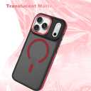 AIGOMARA Magnetic for iPhone 17 Pro Max Case, [Compatible with Magsafe] [Military-Grade Protection] Slim Shockproof Translucent Matte Protective Case for iPhone 17 Pro Max 6.9 Inch, Red