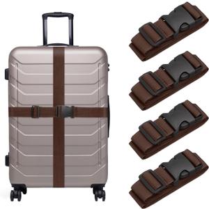 uxcell 4 Pcs Luggage Straps for Suitcases, Adjustable Luggage Connector Strap Buckle Travel Suitcase Bag Strap Belt Luggage Accessories for Travel Suitcase Bag Connect, Dark Brown uxcell 4 Pcs Luggage Straps for Suitcases, Adjustable Luggage Connector Strap Buckle Travel Suitcase Bag Strap Belt Luggage Accessories for Travel Suitcase Bag Connect, Dark Brown
