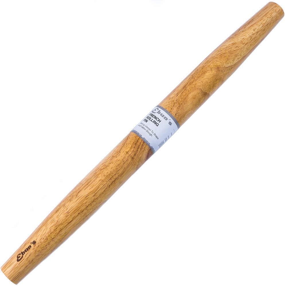 French Rolling Pin  18 Inch Wooden Dough Roller for Baking Pizza, Pie Crust, Cookies & Pasta | Essential Kitchen Tool & Gift for Bakers, Chefs & Home Cooks