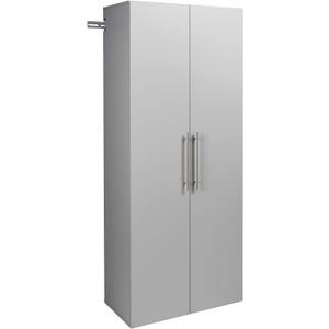 Prepac HangUps 30" Large Garage Cabinet, Bathroom Cabinet Wall Mount, Ideal for Garage, Kitchen and Laundry Organization 30" W x 72" H x 16" D, Light Gray
