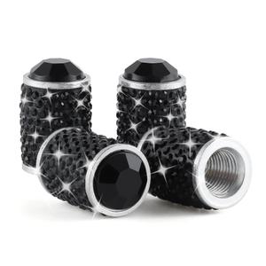 Bling Valve Stem Caps 4 Pcs Crystal Rhinestone Car Tire Valve Covers Universal Dustproof Car Tire Air Valve Caps for Trucks, SUVs, Bikes and Motorcycles