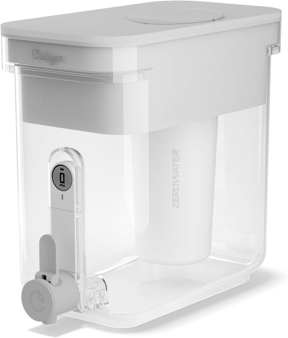 Culligan with ZeroWater Technology 22-Cup Water Filter Dispenser  Includes 5-Stage Advanced Water Filter, Certified to Reduce Lead, Total PFAS (Forever Chemicals), Mercury, Fluoride, and Chlorine