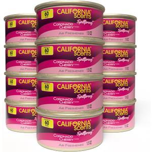 Can Air Freshener and Odor Neutralizer by California Scents, Set of 11 Spillproof Cans for Home and Car, Coronado Cherry, 1.5 Oz Each