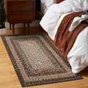 RUGSREAL 2x3 Entry Rug Small Bedroom Area Rug Braided Printed Mat for Living Room Farmhouse Kitchen Mat Indoor Non Slip Rustic Throw Carpet Machine Washable Rug for Sink Under Table, Brown